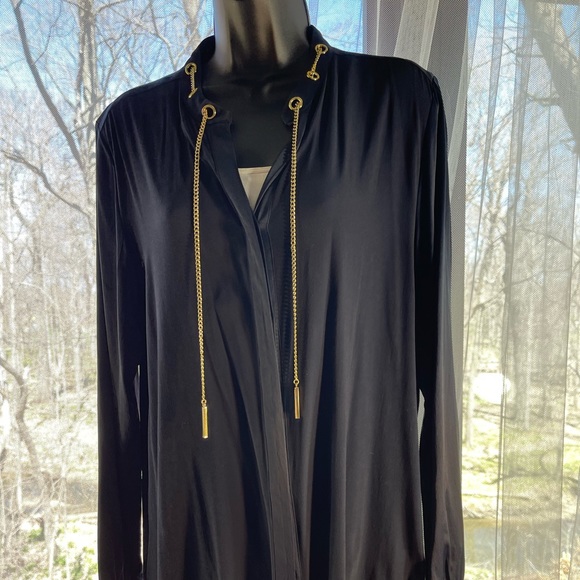 Michael Kors Dresses & Skirts - MICHAEL Michael Kors dark blue dress with gold chain . Size L